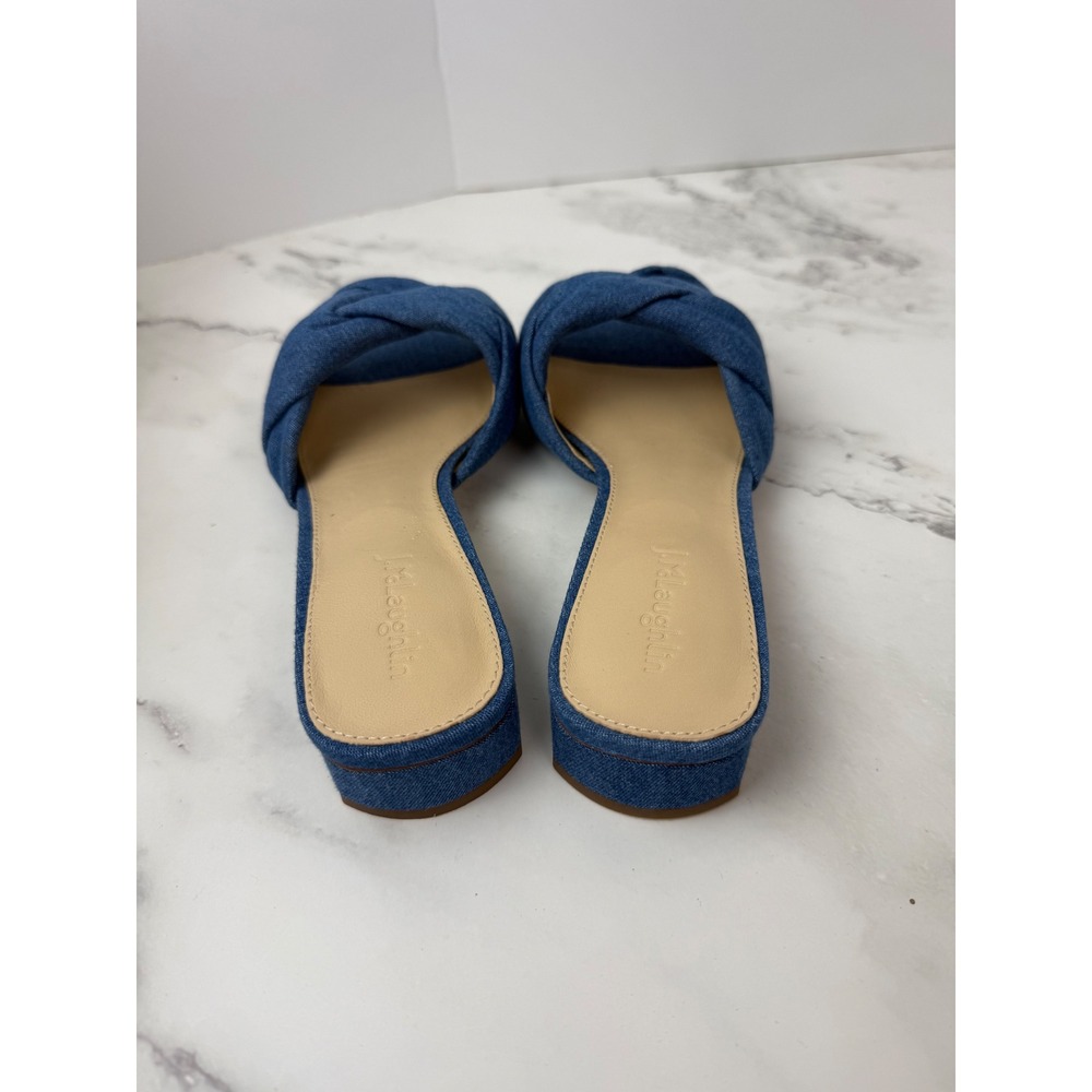 J.McLaughlin Hannah Denim Braided Block Heel Sandals New Sz 7.5 - Picture 5 of 8